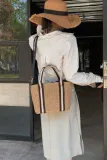Women's Beach Pull Rope Woven Straw Sling Bag Handbag