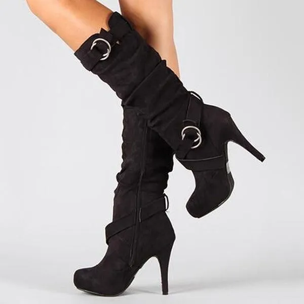 Women High Heel Booties  Casual Comfort Plus Size Shoes