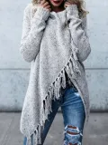 H-line Long Sleeve Plain Knitted Cardigan