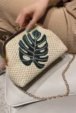Women's Beach Embroidery Lock Bag Handbag