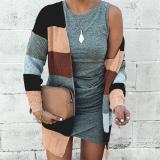 Women's Fashion Coloring Long Sleeve Patch Pocket Knit Cardigan Top