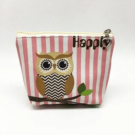 Fashion Cartoon Owl Zero Wallet Key Bag Children's PU Wallet Coin Bag