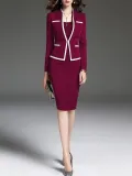 Scoop Neck  Colouring Bodycon Dress   Professional Dress