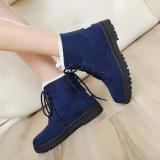 Lace Up Red Women's Slip-On Suede Boots
