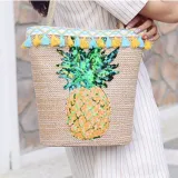 Multicolor Zipper Boho Linen Shoulder Bags
