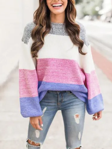 Casual Long Sleeve Round Neck Sweater