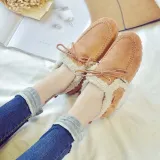 Women Warm Snow Booties Flat Heel Winter Slip On Boots