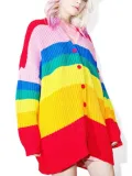 Fashion New Rainbow Knit Top
