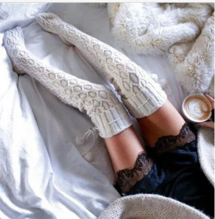 Breathable Knitted Geometric Socks