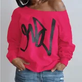 Fashion Letter Print Long Sleeve Sweater