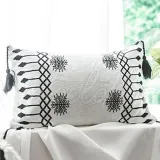 Printed Tasseled Crochet Knit Blankets