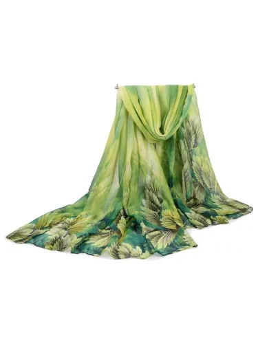 180CM Women Voile Coral Flower Printing Scarves Casual Oversize Warm Soft Shawls