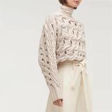 Fashion Solid Color Openwork Knit Sweater