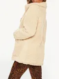 Lapel Long Sleeve Pocket Polar Fleece Fashion Jackets