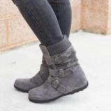 Casual All Season Knitted Fabric Low Heel Boots