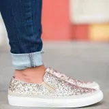 Casual Paillette Round Toes Flat Single Shoes