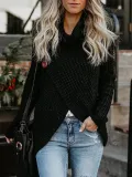 Fashion Round Neck Split Sweater