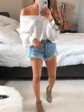 Solid Color Simple V-Neck Sweater