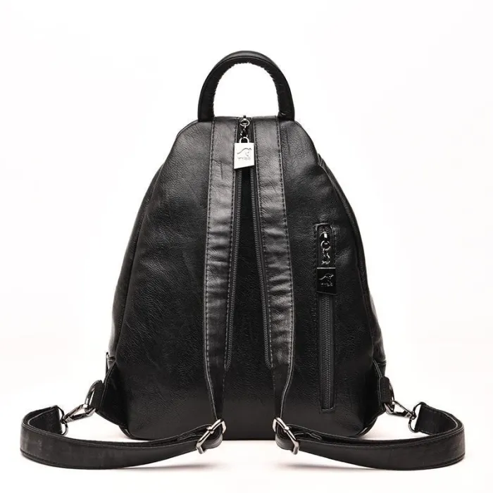 2 in 1 Women Leather Backpack+Crossbody Sling Shoulder Bag