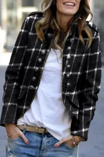 Fashion Pure Color Printing Long-Sleeved Jacket