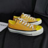 Women's Fashion Casual Cartoon Smiley Solid Color Canvas Sneakers