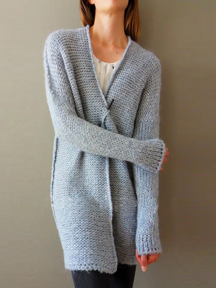Buttoned Long Sleeve Casual Sweaters Fleece Cardigans