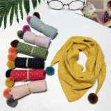 Baby Girls Dot Plaid Triangle Scarves Autumn Winter Boys Girls Shawl