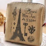 Paris Vintage Canvas Coin Purse