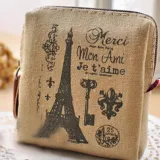 Paris Vintage Canvas Coin Purse