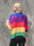 Multicolor Sweet Knitted Ombre/tie-Dye Sweater