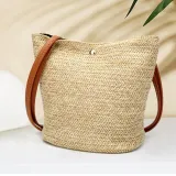 Bag - Ladies One-shoulder Bucket Straw Bag
