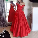 One Shoulder Waist Evening Dress