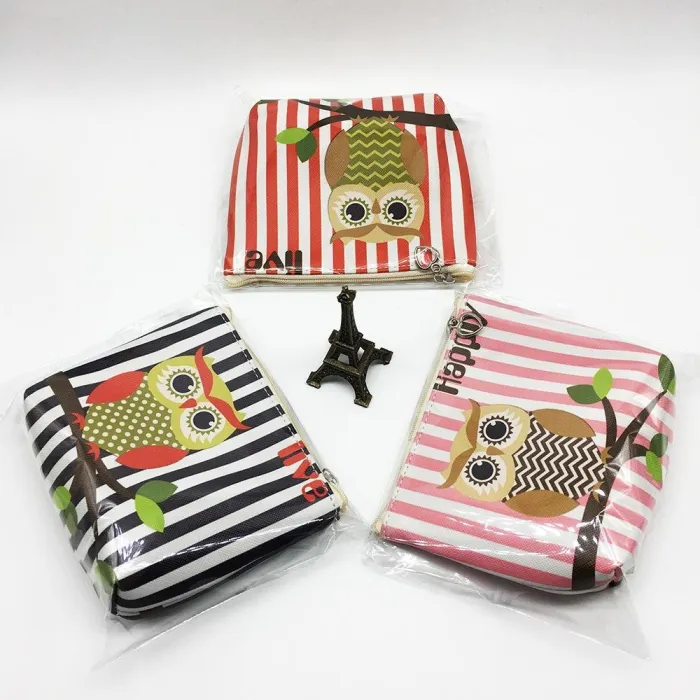 Fashion Cartoon Owl Zero Wallet Key Bag Children's PU Wallet Coin Bag