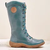Women's casual lace-up zipper boots