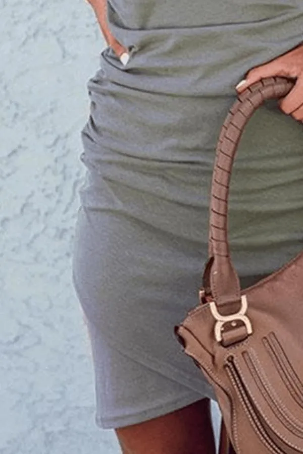 Crew Neck  Plain  Sleeveless Bodycon Dresses