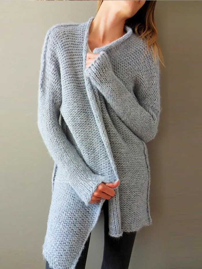 Buttoned Long Sleeve Casual Sweaters Fleece Cardigans