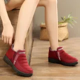 Fleece-lined Gore Snow Boots Women Slip-On Ankle Shoes