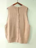 Coffee Casual Buttoned Tanks & Cami