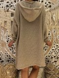 Long Sleeve Hoodie Knitted Acrylic Casual Sweaters