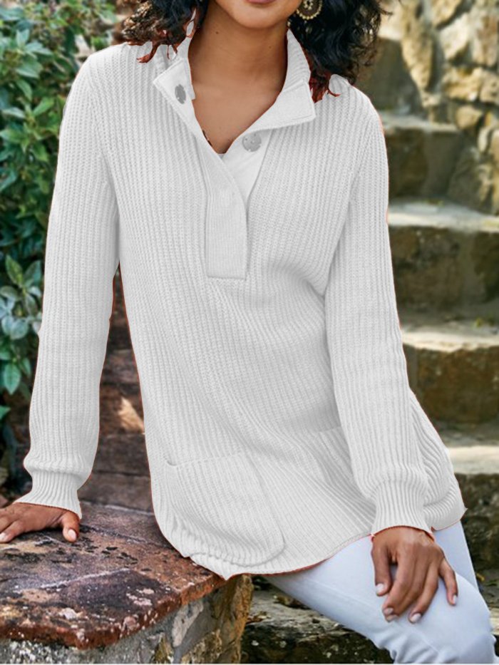 Knitted Plain Sweater