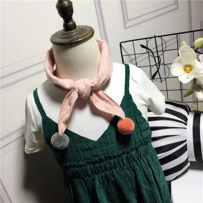 Baby Girls Dot Plaid Triangle Scarves Autumn Winter Boys Girls Shawl