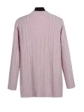 Solid V Neck Button Down Knitted Cardigan