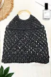 Women's Summer Beach Cotton Rope Woven Tote Bag