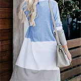 Large Size Stitching Striped Knit Loose Sweater Cardigan Coat