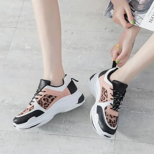 Fashion Colouring Platform Leopard Women Sneakers