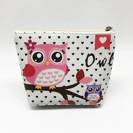 Fashion Cartoon Owl Zero Wallet Key Bag Children's PU Wallet Coin Bag