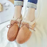 Women Warm Snow Booties Flat Heel Winter Slip On Boots
