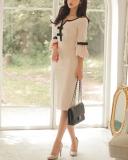 Sweet Heart  Plain  Blend Bodycon Dress