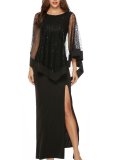 Fashion Sequined High Waist Slim Evening Dress