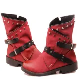 Women  Vintage and Comfortable Boots With Buckle